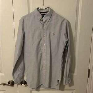 Ralph Lauren Men's Navy Striped Button Down Shirt